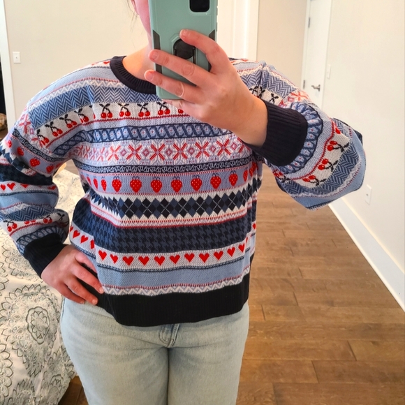 Lane Bryant Sweaters - Lane Bryant Fair Isle Strawberry Print Sweater